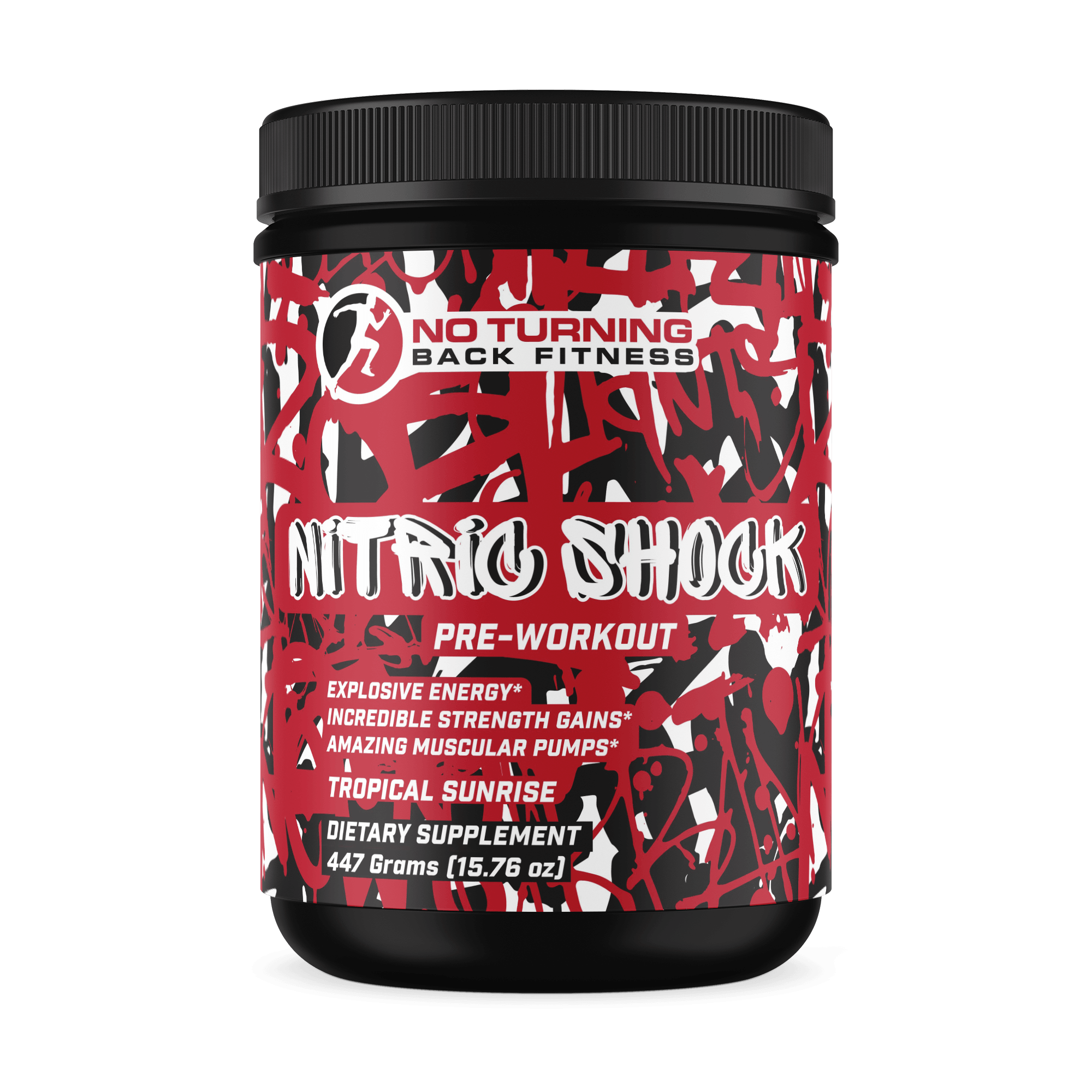 Nitric Shock Pre-workout w/ Dynamine - Tropical Sunrise - No Turning Back Fitness
